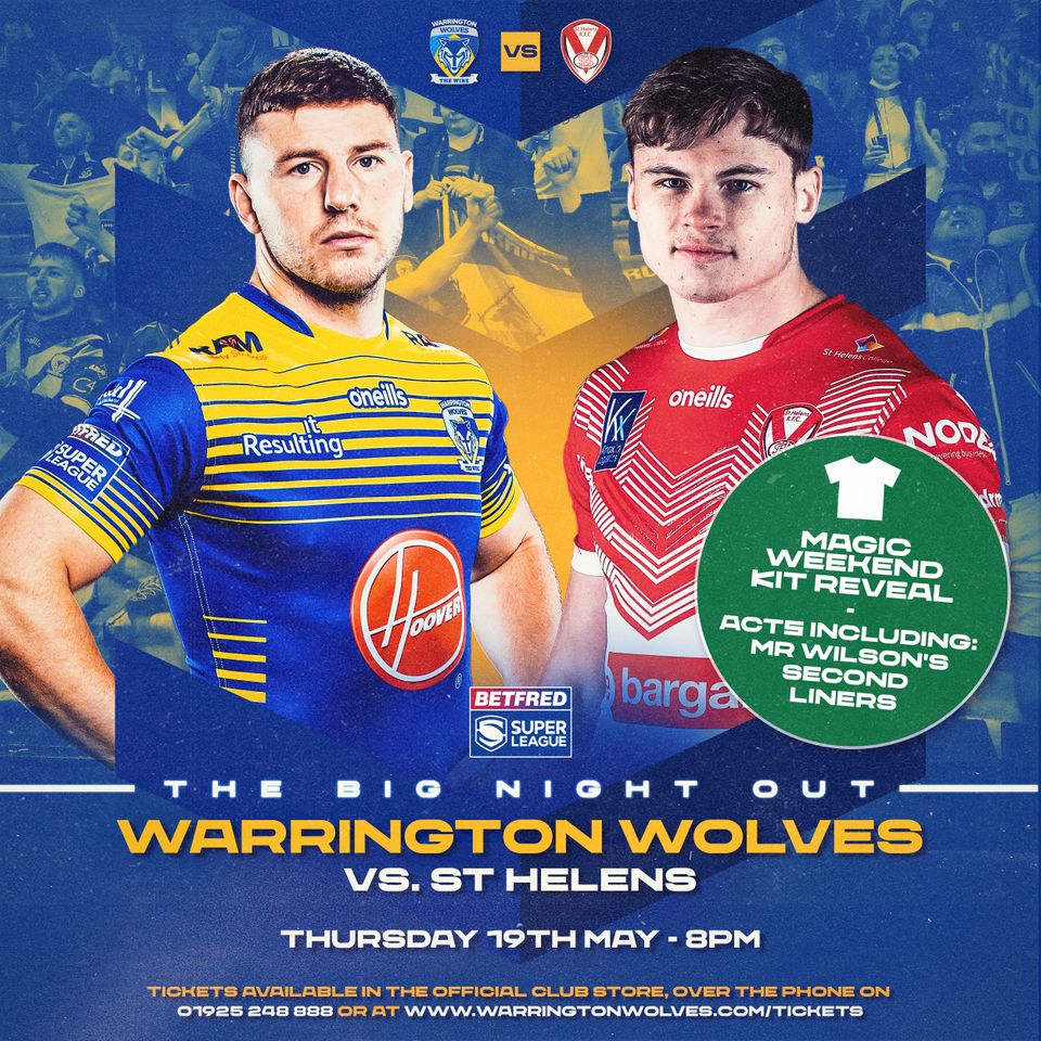 Warrington Wolves - Magic Weekend shirts now on sale
